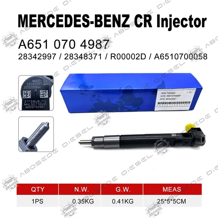 Cov Kev Rail Heev 28342997/28348371 / R00002D / A6510700058 Diesel Roj Injector rau Mercedes-Benz Xyaw
